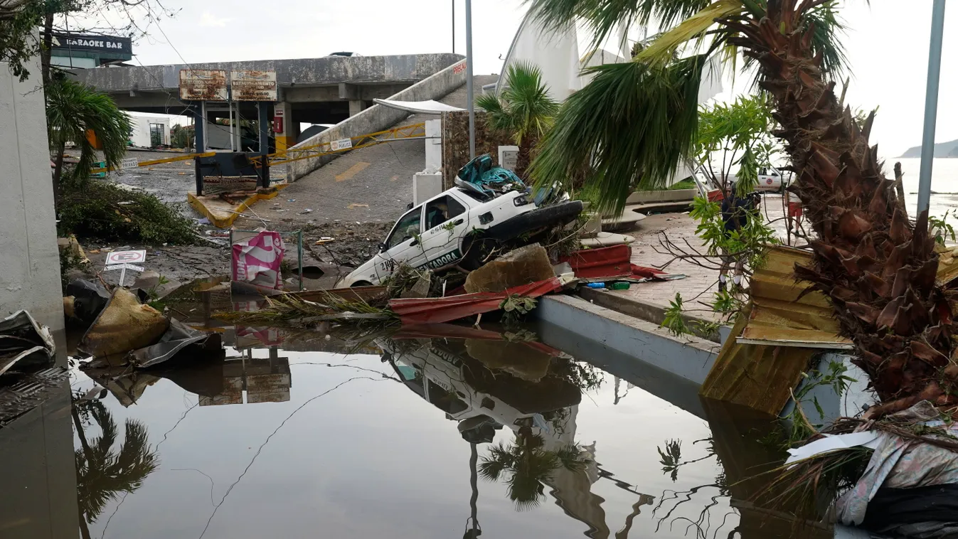 Acapulco, 2023. október 26.
A pusztítás nyomai az Otis hurrikán elvonulása után Acapulcóban 2023. október 25-én. Az Otis az egyik legerősebb vihar, amely valaha is elérte Mexikó csendes-óceáni partvidékét, jelentős károkat okozott Acapulcóban: épületeket 