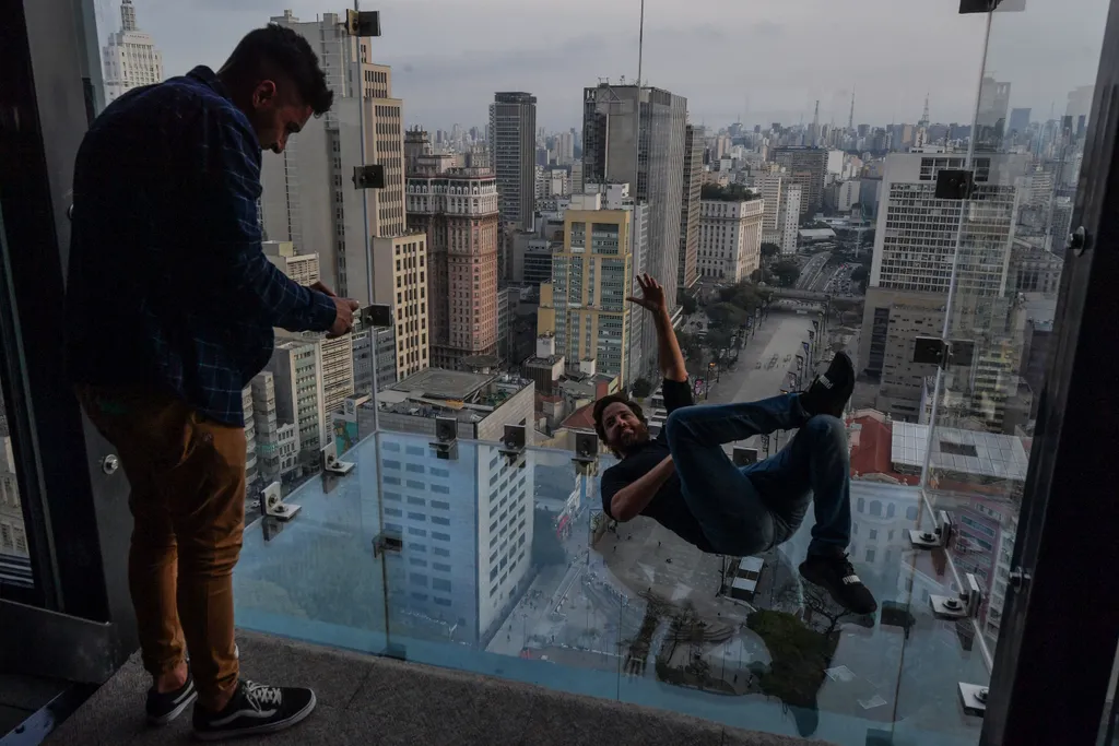 Sao Paulo, Brazília, brazil, kilátó, város, várospanoráma, üveg, átlátszó, magasság, magas, látkép 