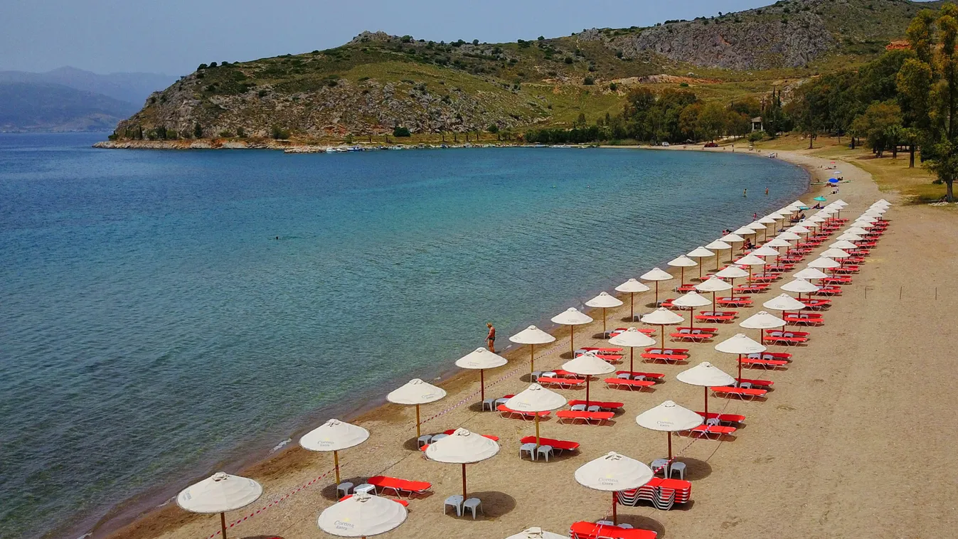 koronavírus turizmus strand Görögország 