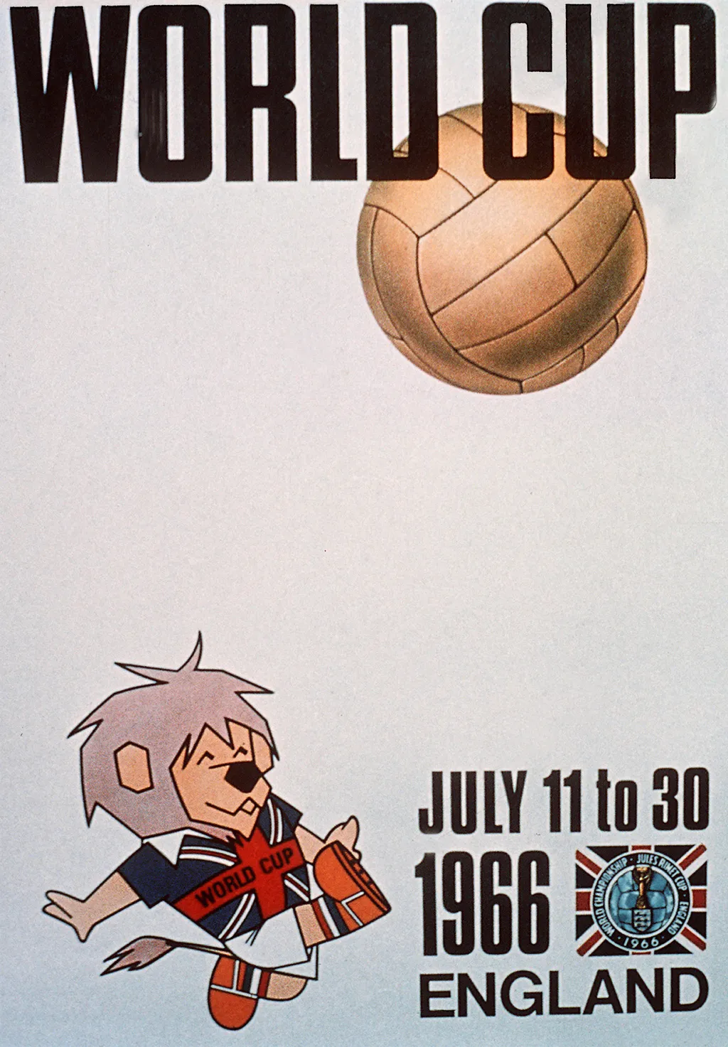 Labdarúgó-világbajnokság, labdarúgóvébé, futballvébé, labdarúgás, hivatalos plakát, poszter, 1966, Anglia 