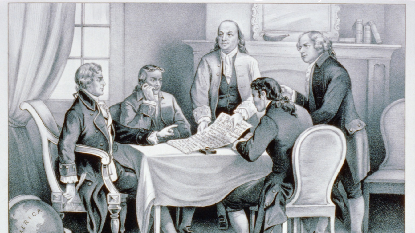 AA526694: History usa american founding fathers 19th 18th century drafting 1776 second continental congress american revolutionary war Függetlenségi nyilatkozat 