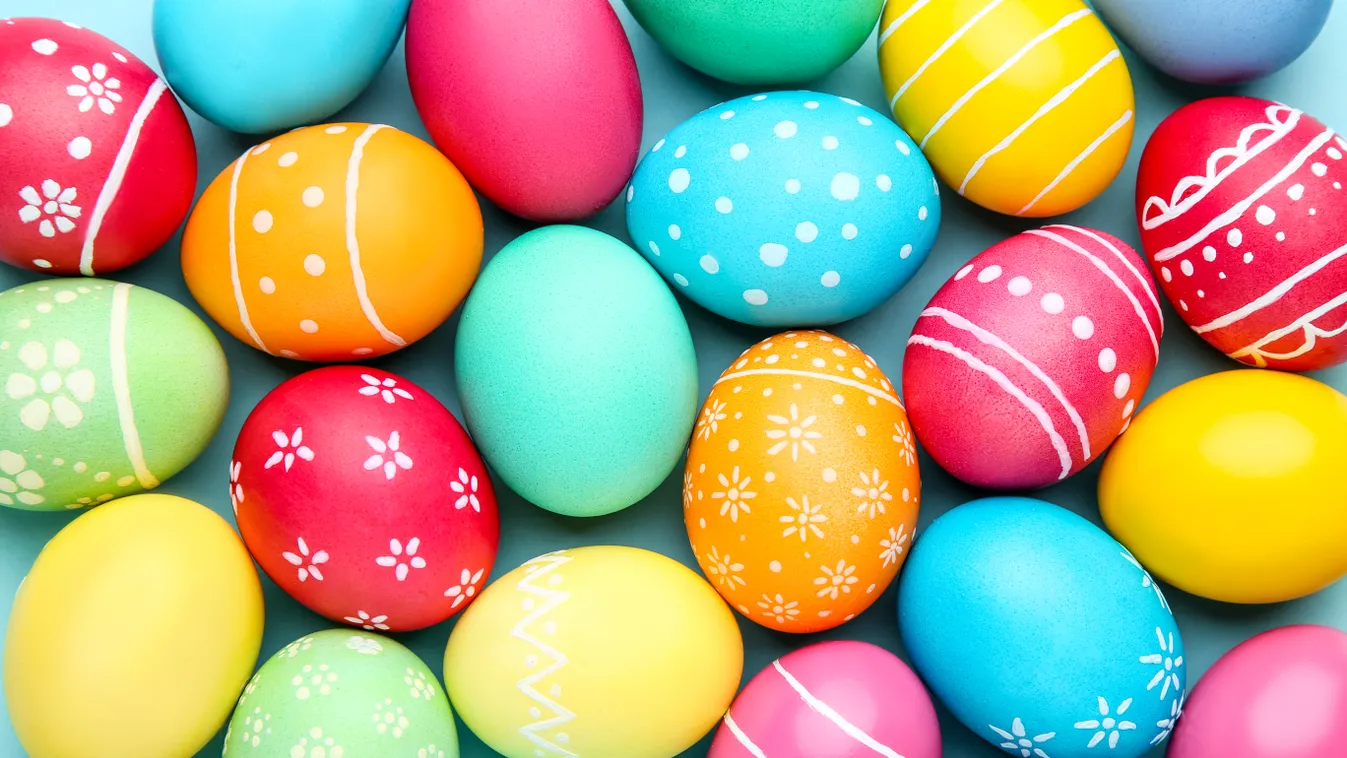 húsvét, tojás, színes tojás, Easter,Eggs, On, Blue, 