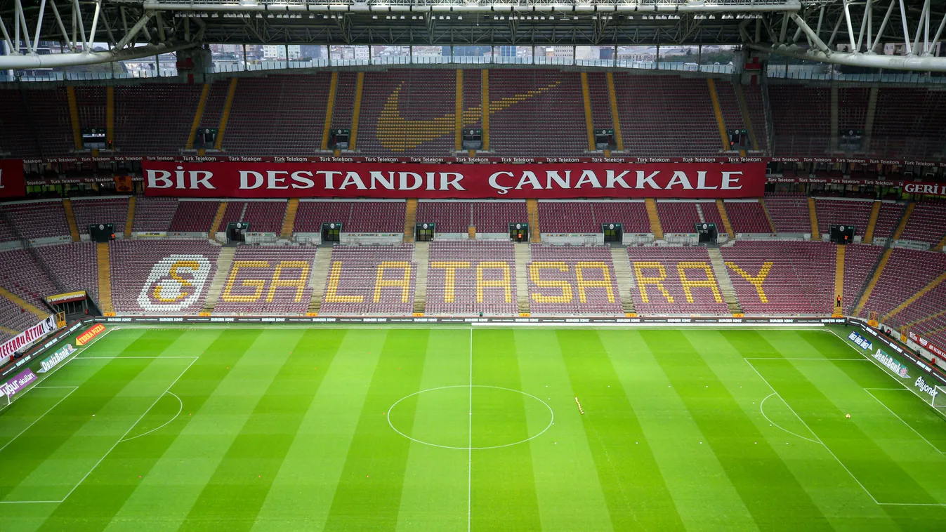 Ahead of the Turkish Super Lig match between Galatasaray vs Besiktas Coronavirus,Covid-19,empty,Football,game,march,Measures,photogra 