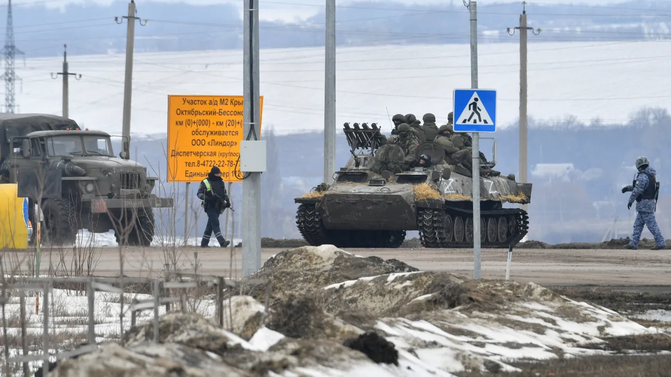 Orosz-ukrán háború, ukrán konfliktus, harc, Ukrajna, konvoj, harci jármű, harci járművek, katonai konvoj, Belgorod régió, orosz-ukrán határ 