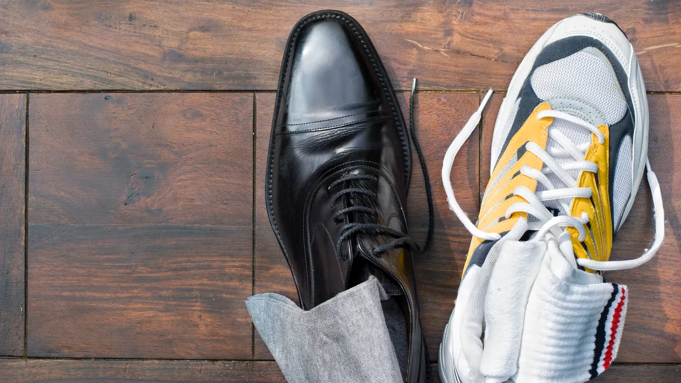 Business Shoe Concept Shoe Sports Shoe Work Life Balance, legfittebb munkahely, stressz, egészség, egyensúly 