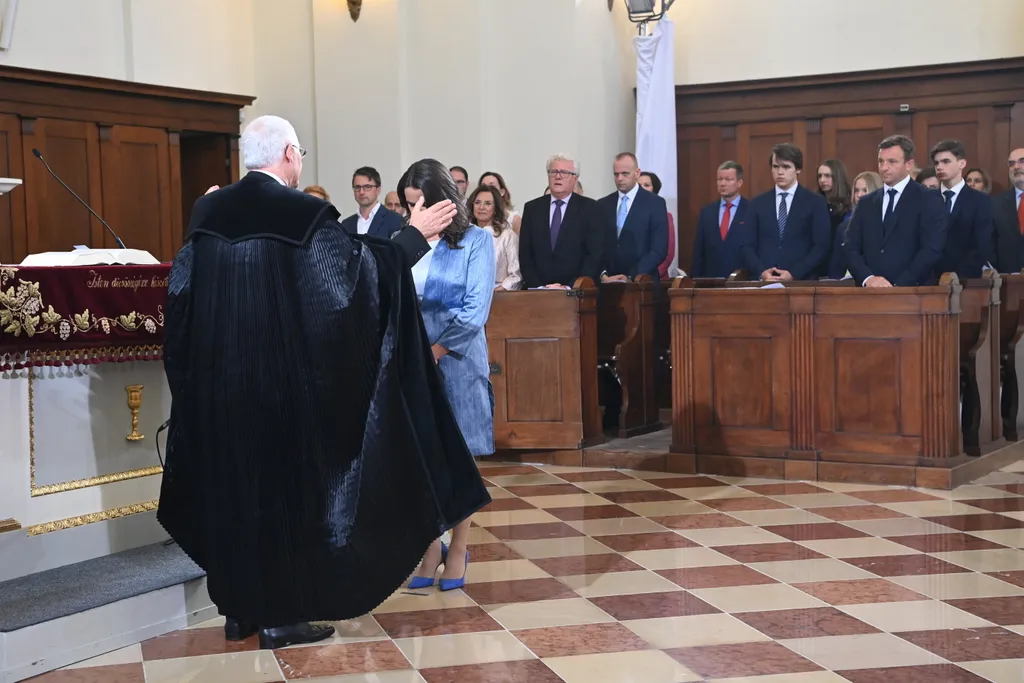 Katalin Novák Katalin, beiktatási ceremónia,új köztársasági elnök, 2022.05.14., budapesti Kálvin téri református templom, Ökumenikus istentisztelet,  BALOG Zoltán; NOVÁK Katalin 