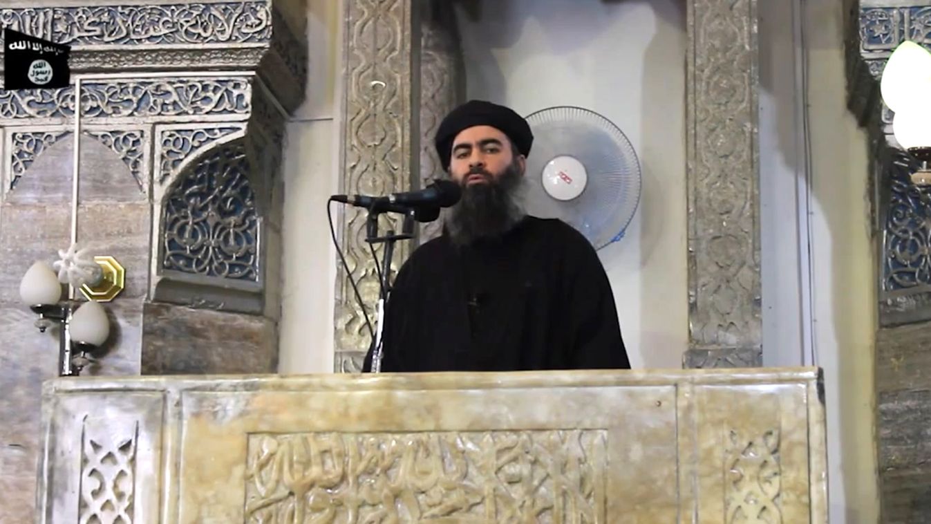 ISLAMIST JIHADIST FUNDAMENTALIST TERRORIST MOVEMENT HORIZONTAL SPEECH MOSQUE BLACK FLAG ISLAMIC 14 by al-Furqan Media allegedly Abu Bakr al-Baghdadi 