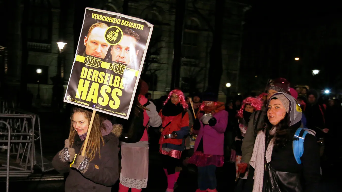 Tüntetés a szélsőjobbos FPO ellen Bécsben 