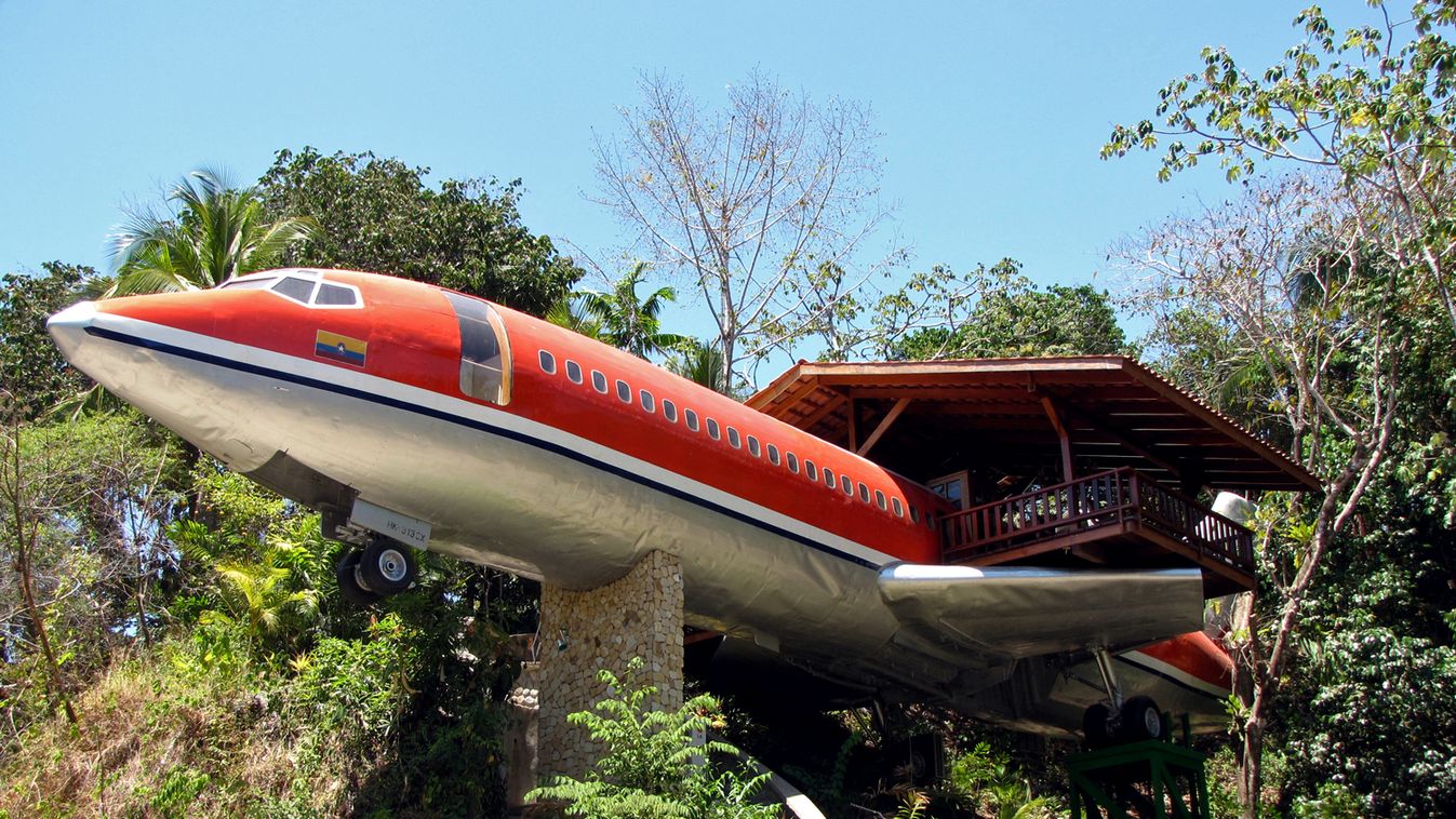 Costa Verde szálloda Costa Ricában, repülőgép hotel 