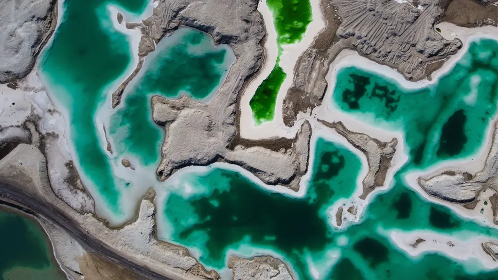 Emerald Lake, Qinghai, Kína, Smaragd-tó, smaragd, tó, tavak, só, sós 