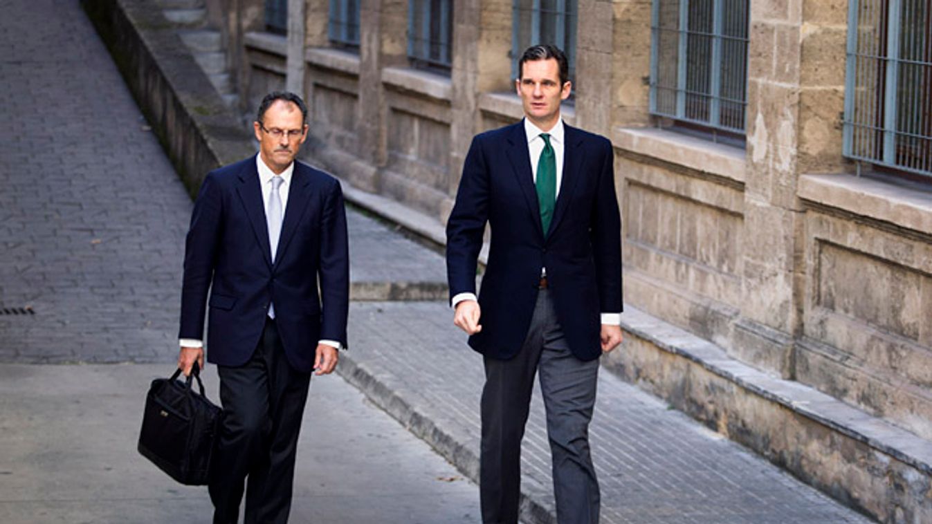 Inaki Urdangarin, spanyol királyi család korrupciós botránya, Palma de Mallorcában bírósági tárgyalásra érkezik 2012. február 26-án 