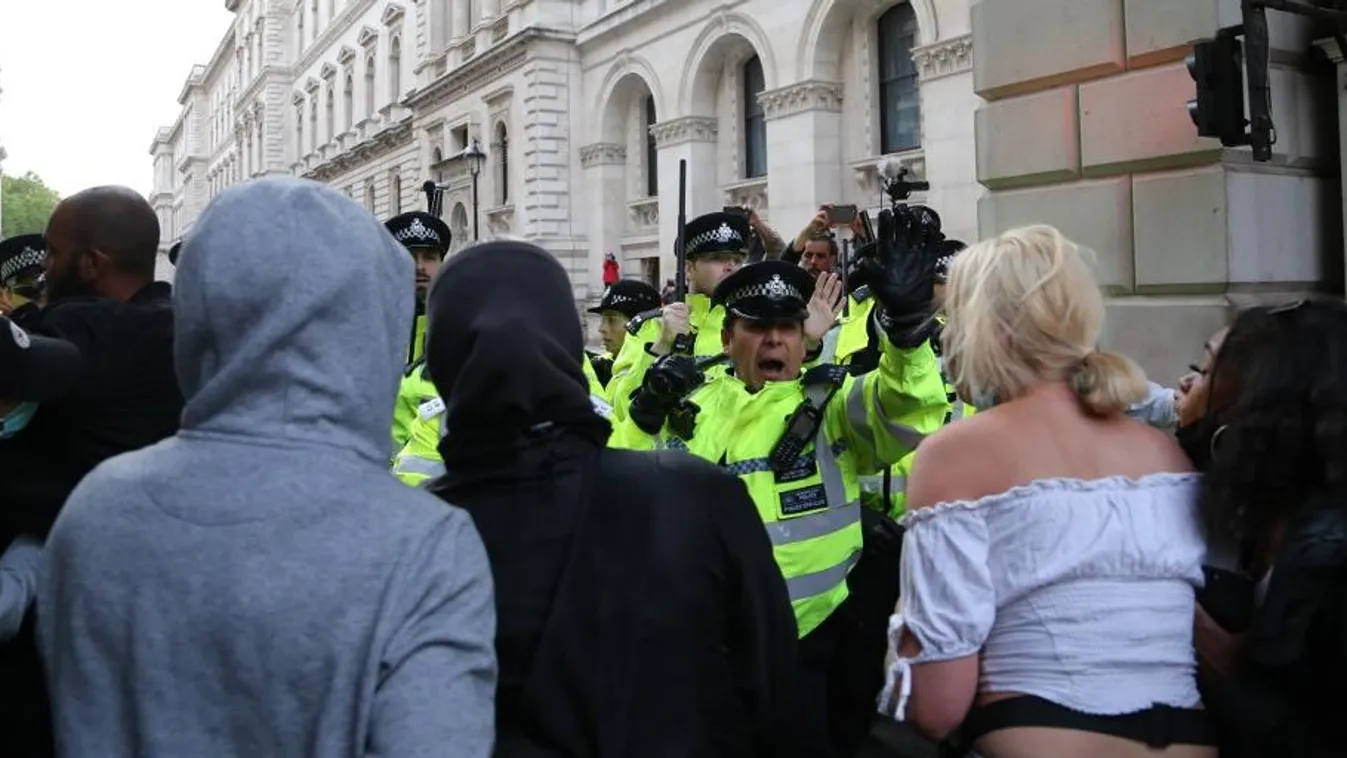 Police intervene anti-racism protest in London 2020,anti-racism,July,London,police,protest,United Kingdom 