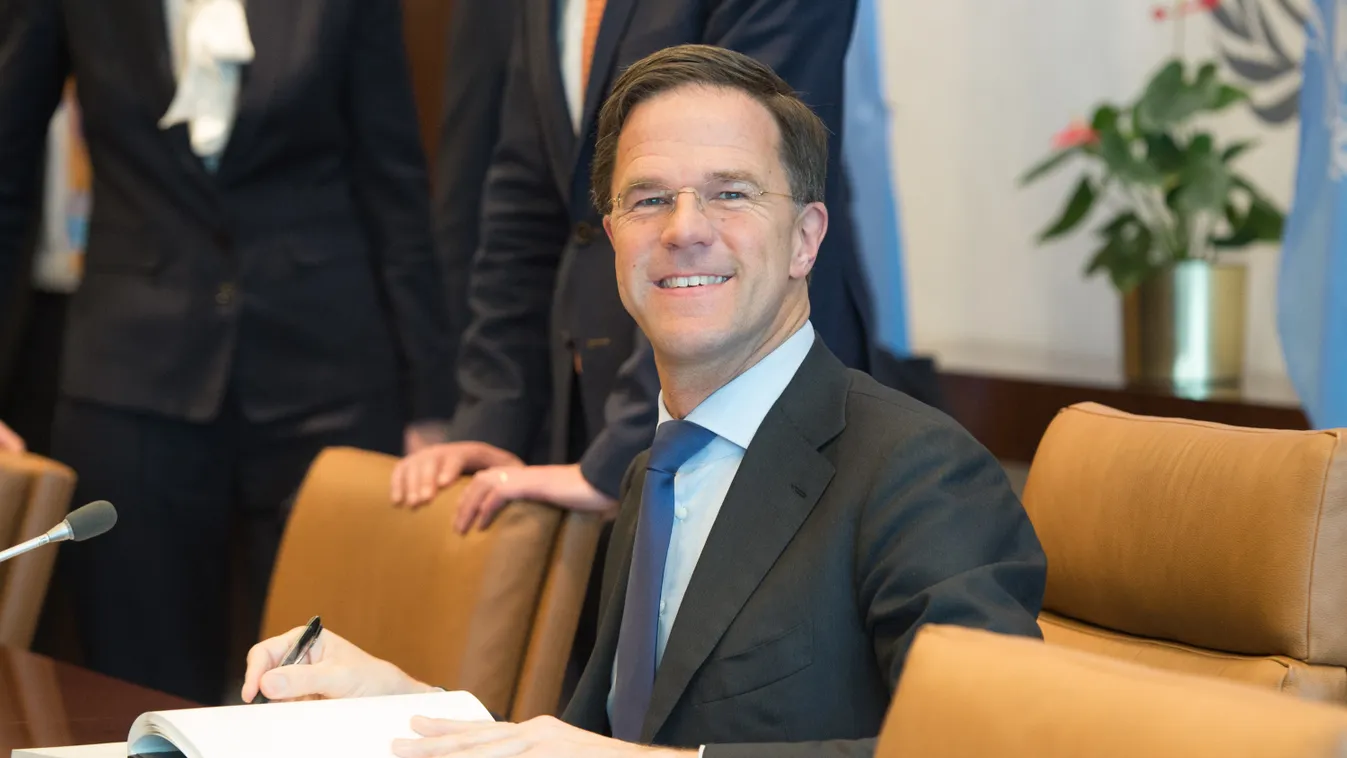 UN Secretary-General with Mark Rutte, Prime Minister  of the Netherlands Horizontal 