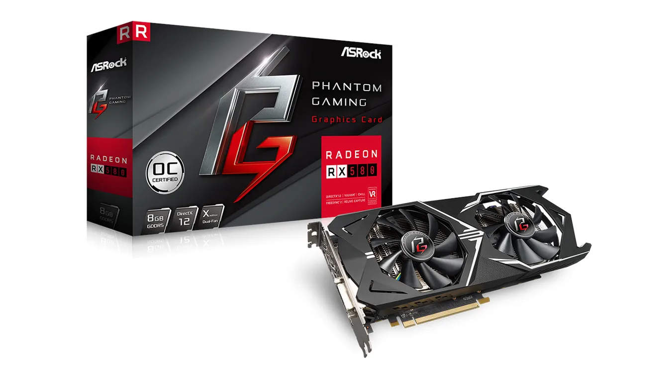 asrock phantom gaming radeon rx580 videokártya grafikus kártya 