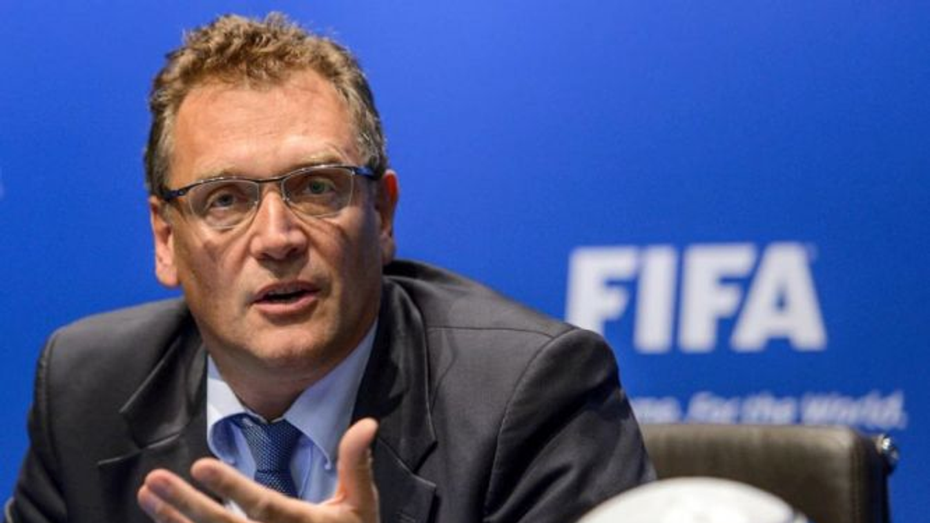 FIFA secretary general Jerome Valcke gestures during a press conference on September 28, 2012, after a FIFA Executive Committee at the headquarters of the Football's world governing body in Zurich.  AFP PHOTO / FABRICE COFFRINI 