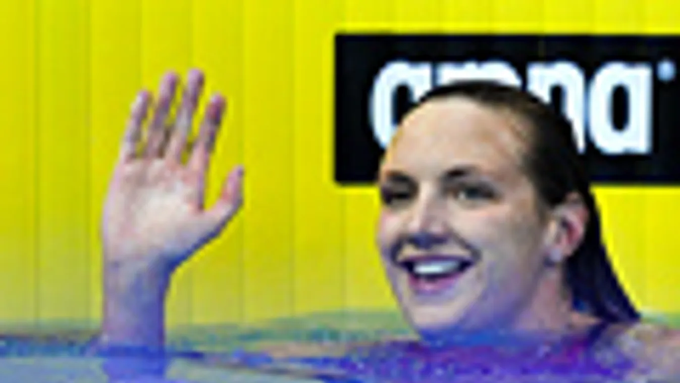 A győztes Hosszú Katinka a 31. úszó Európa-bajnokságon, a Debreceni Sportuszodában