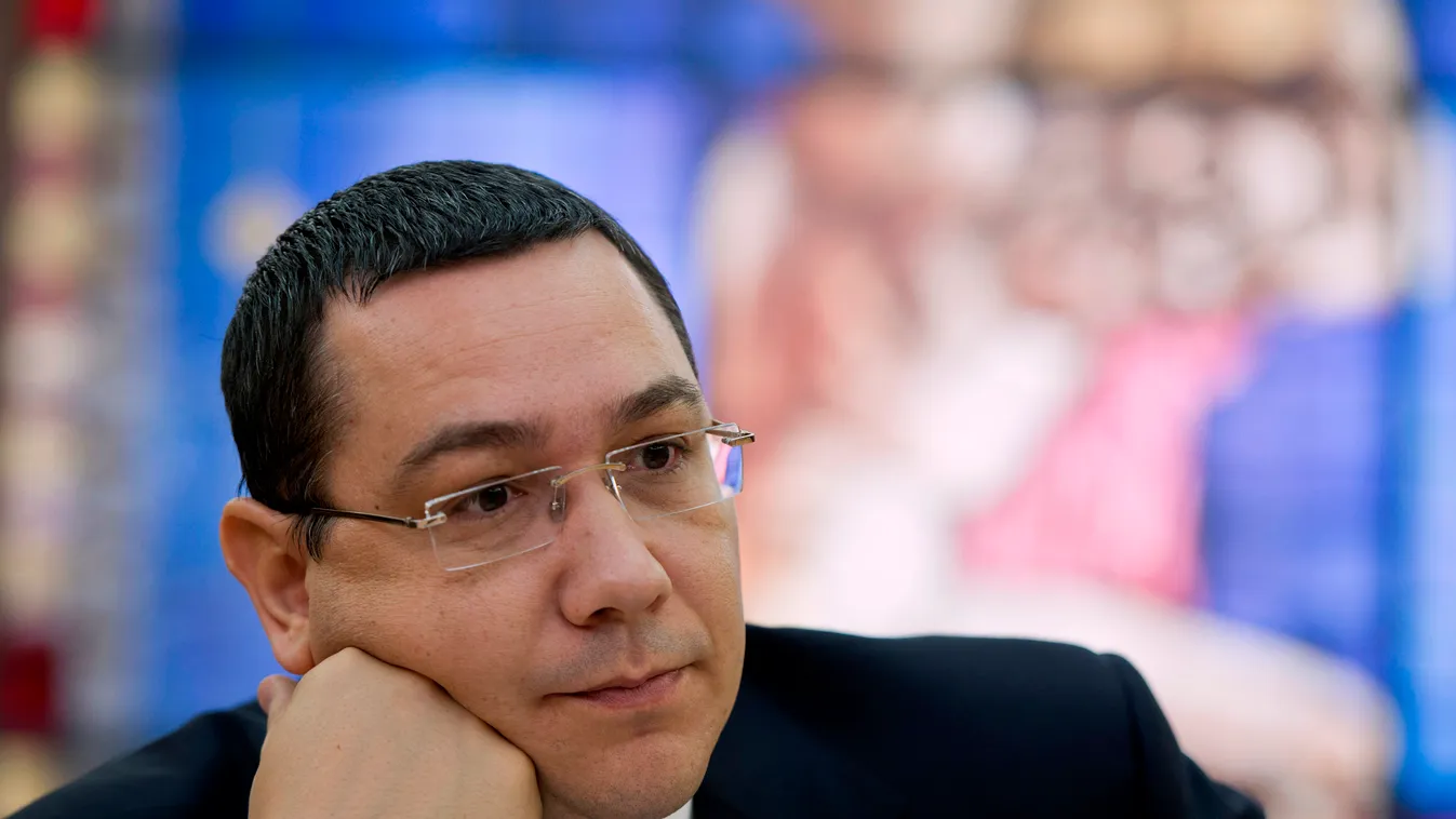 Romanian Prime Minister Victor Ponta is pictured during an interview with journalists at the Romanian Government headquarters in Bucharest on June 9, 2015. Ponta addressed representatives of foreign media few days after he refused to step down despite bei