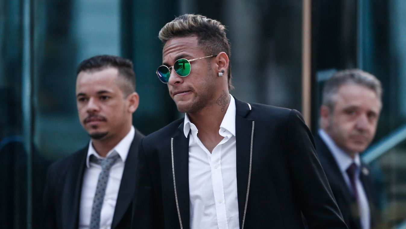Neymar at National Court on FC Barcelona Fraud Investigation 2016 Barcelona Spain Neymar LAW National Court Madrid JUSTICE Neymar Da Silva Fraud Investigation SQUARE FORMAT 