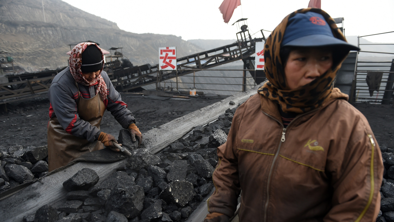 szénbányászat bánya Kína 