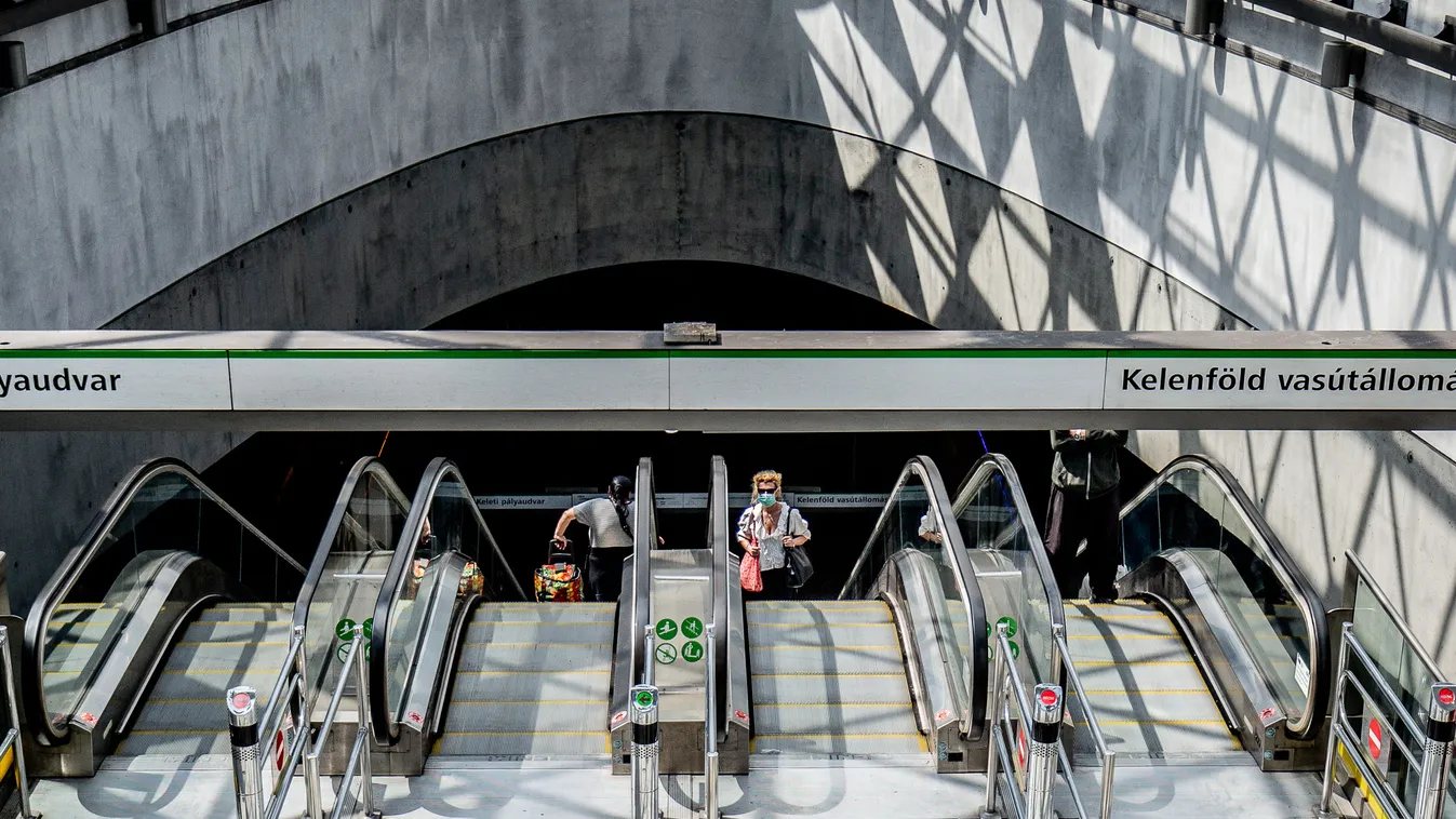 koronavírus, vírus, járvány, Budapest, Bikás park, metró, megálló, maszk, tömegközlekedés 