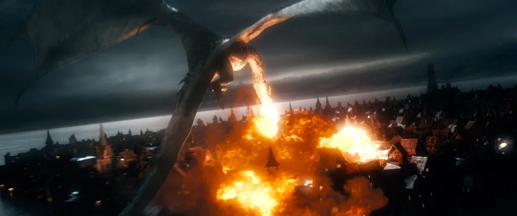 Le Hobbit La bataille des cinq armees 3D feu fire panoramic DRAGON 