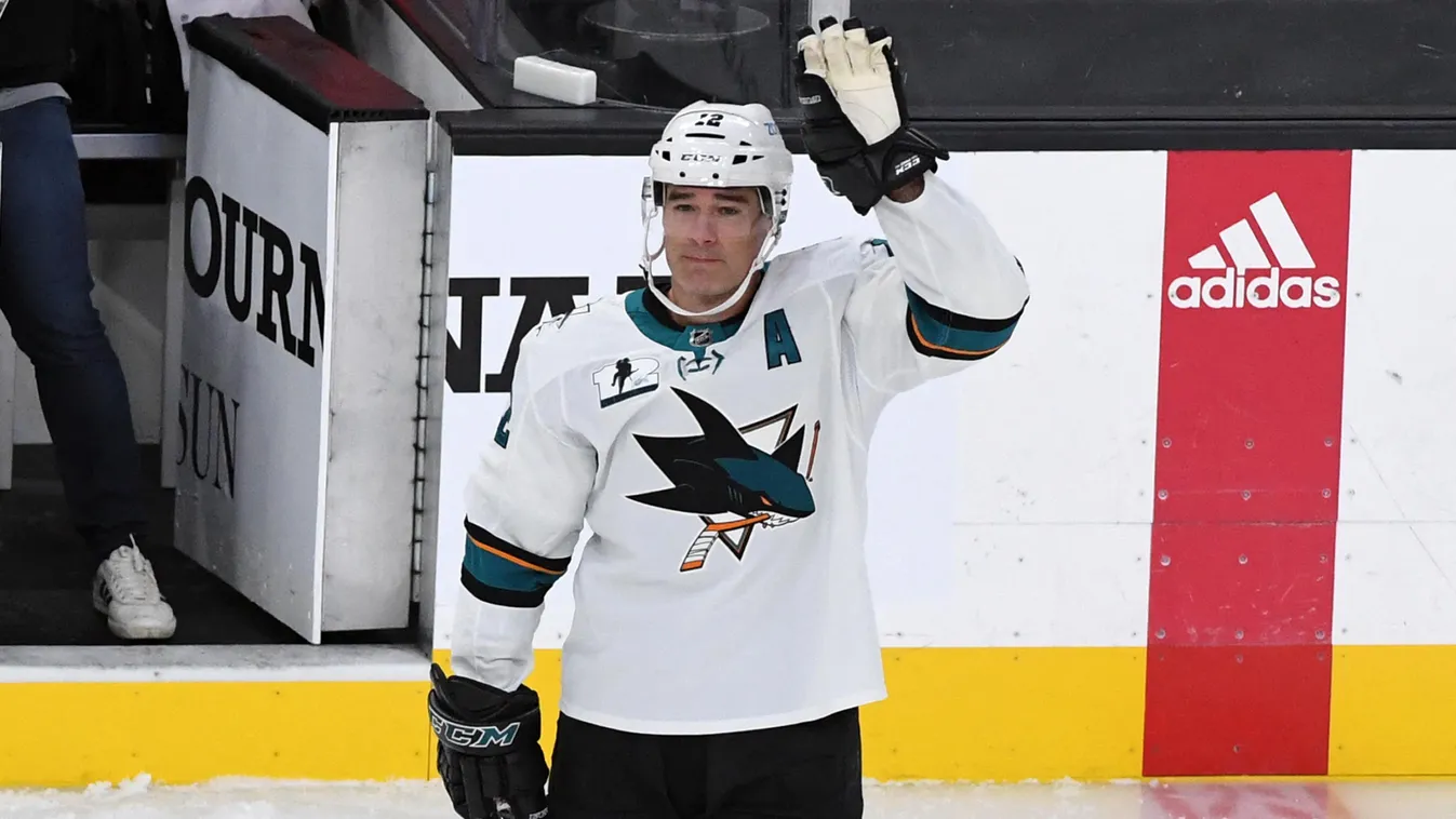 San Jose Sharks v Vegas Golden Knights GettyImageRank1 Break People Waving - Gesture USA Nevada Las Vegas One Person Sports Activity Winter Sport Incidental People Photography Patrick Marleau National Hockey League San Jose Sharks Hockey Topix Bestof Matc