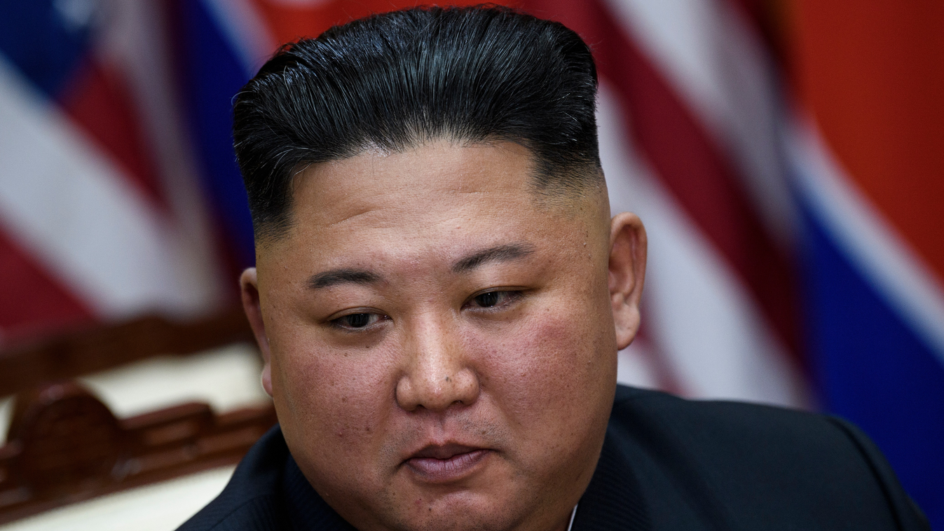 TOPSHOTS Horizontal HEADSHOT DIPLOMACY North Korea's leader Kim Jong Un before a meeting with  US President Donald Trump on the south side of the Military Demarcation Line that divides North and South Korea, in the Joint Security Area (JSA) of Panmunjom i