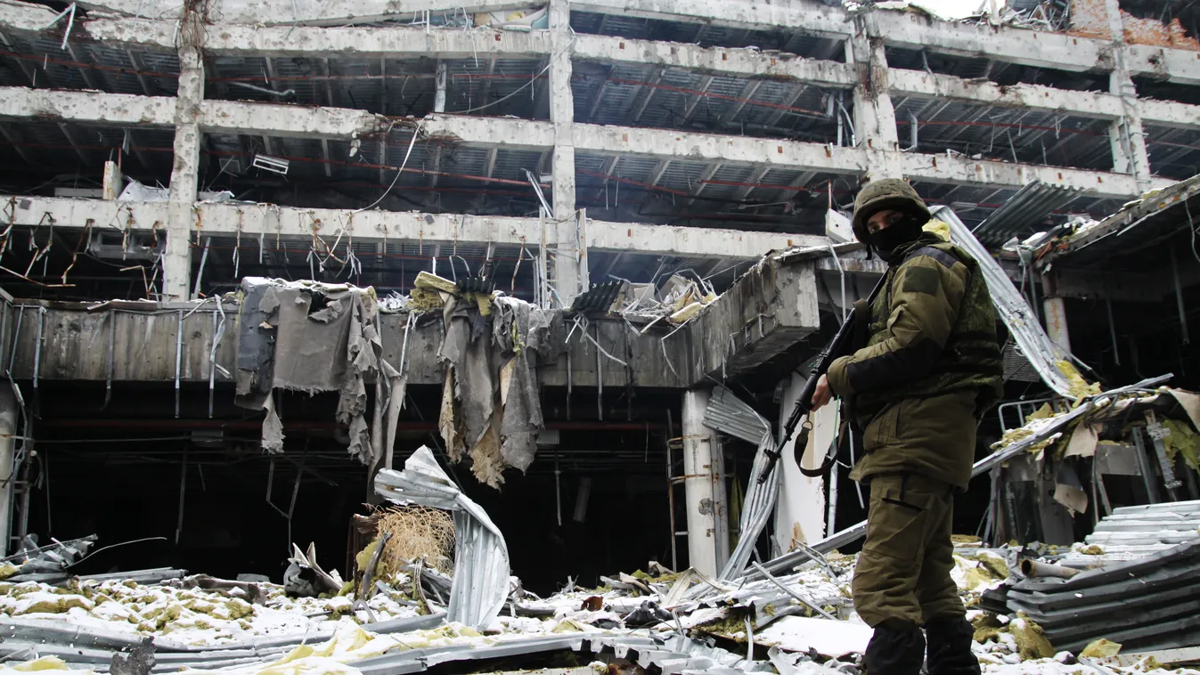 Ukrajna Donetsk airport ruins airport war debris dpr SQUARE FORMAT 