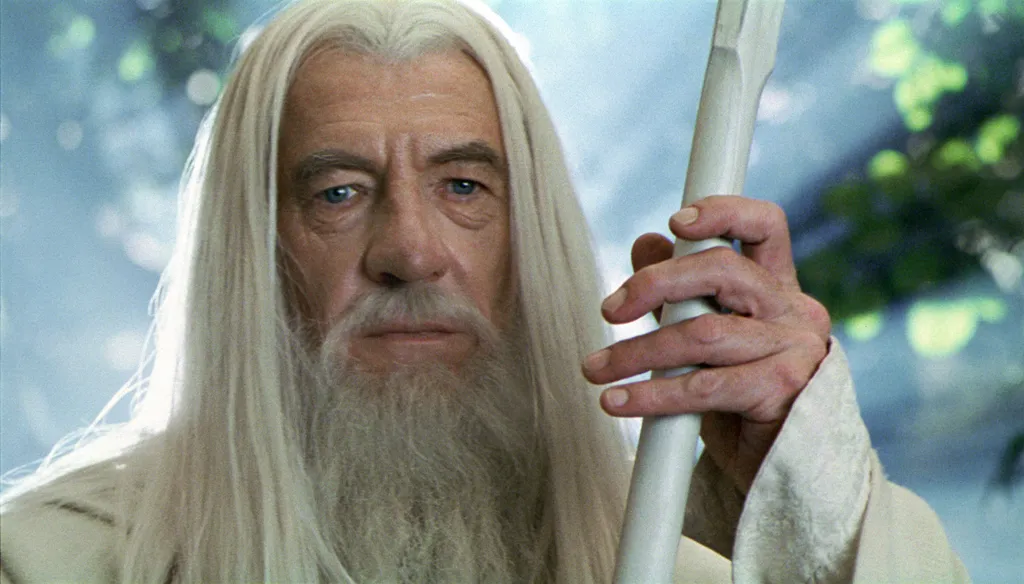 The Lord of the Rings: The Two Towers (2002) usa Cinema baton de sorcier sorcier sorcičre barbe barbiche collier Horizontal BEARD 