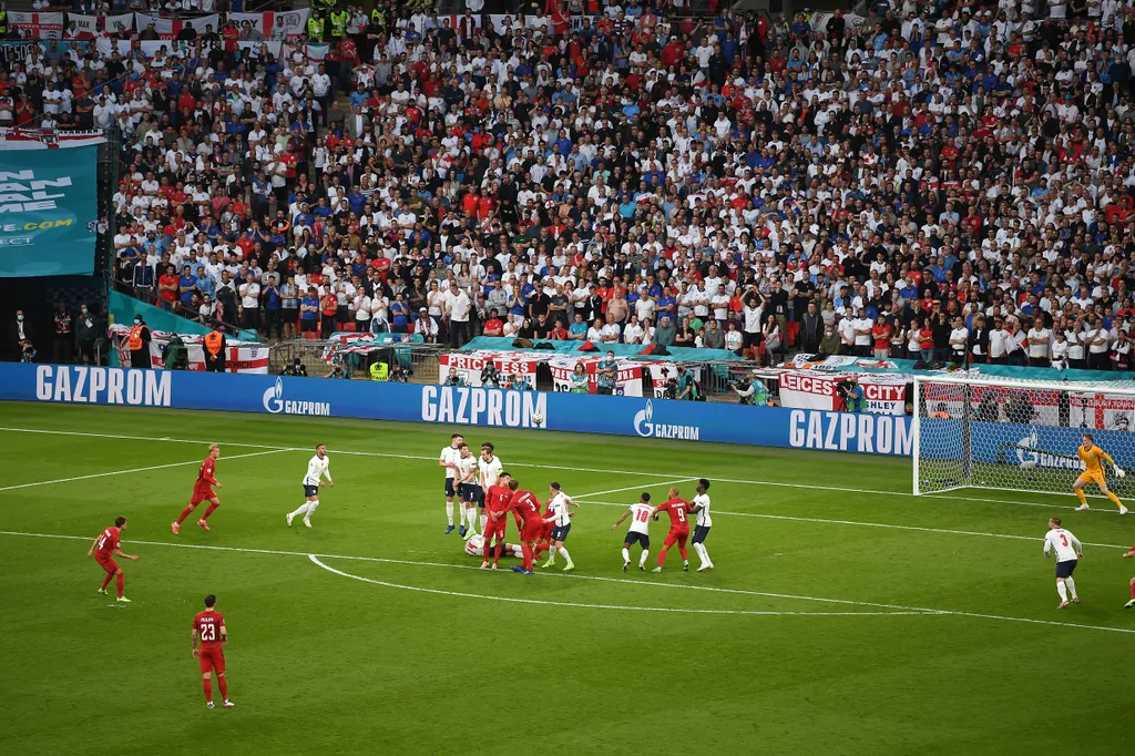 Anglia - Dánia, Foci EB, labdarúgó Európa-bajnokság, Euro 2020, labdarúgás, elődöntő, Wembley Stadion, London, 2021.07.07. 