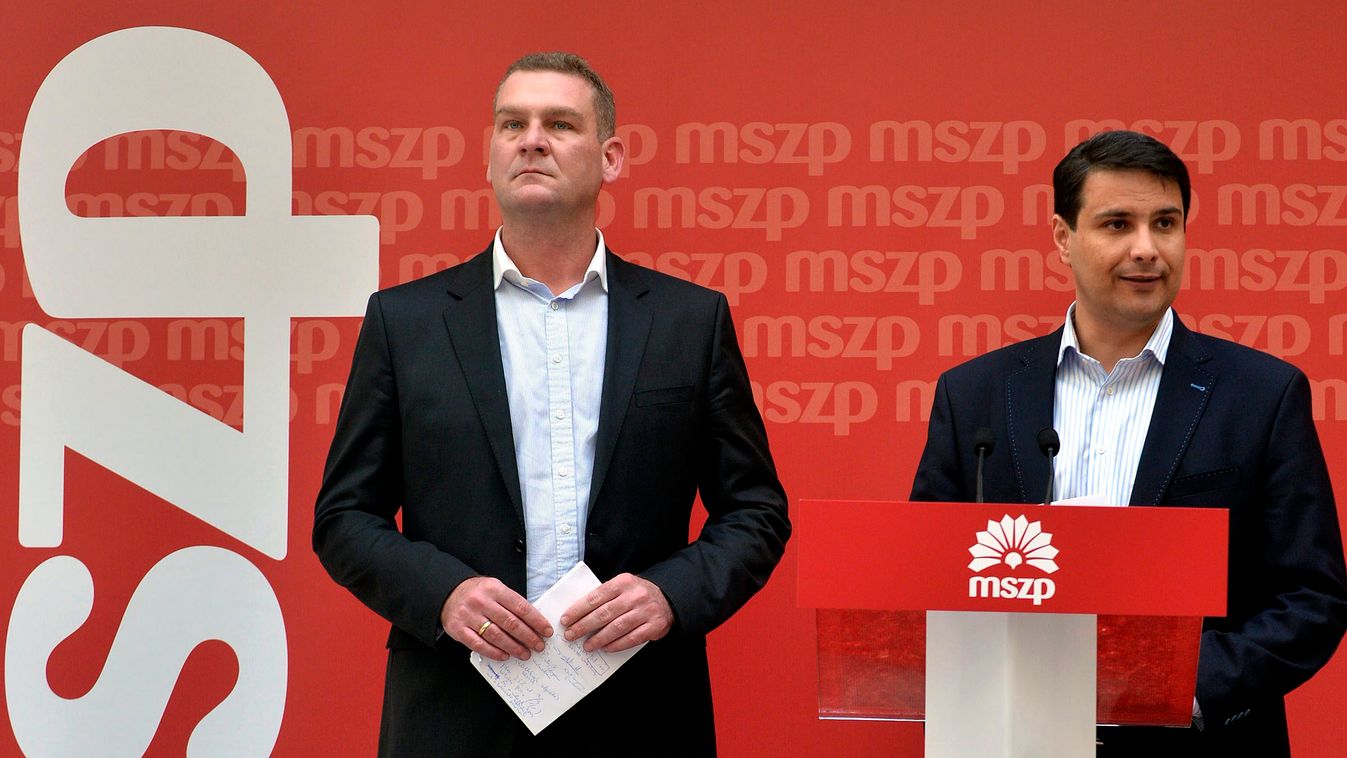 Mesterházy Attila pártelnök és Botka László, a párt választmányának elnöke, MSZP 