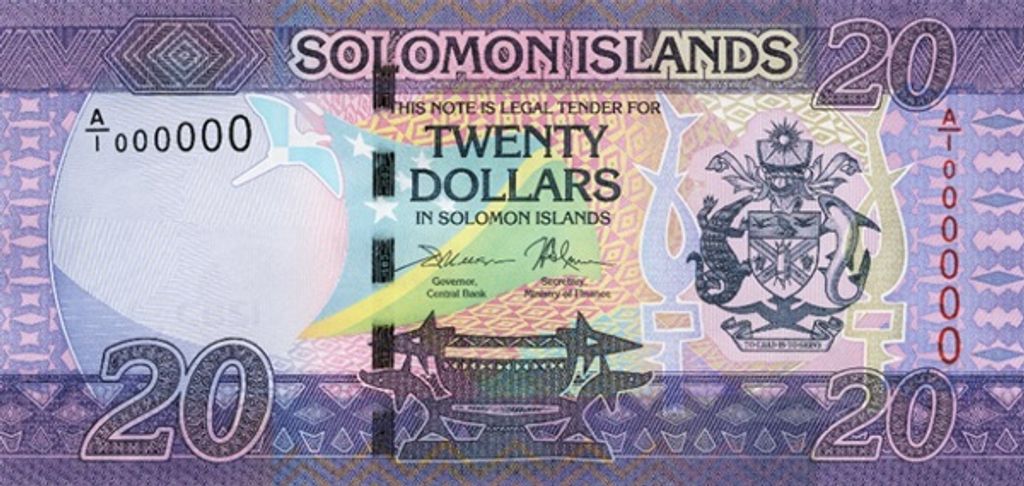 bankjegy, International Bank Note Society, IBNS, pénz, papírpénz, 2017, Salamon-szigetek, dollár 