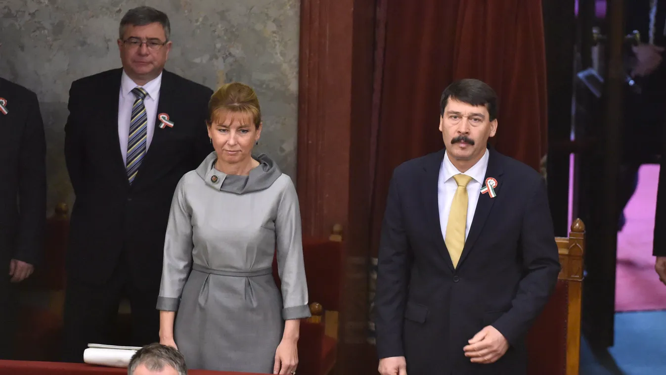 Áder János; Herczegh Anita;  Kövér László, köztársaságielnök-választás, parlament, Országház 