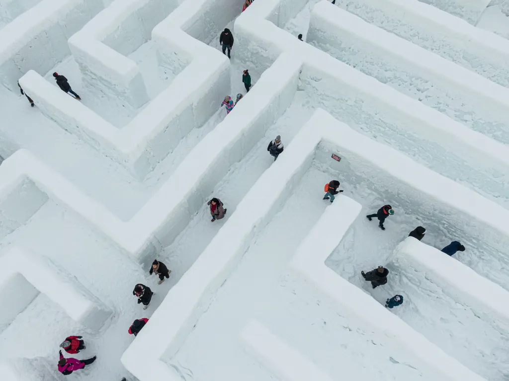 snowlandia, tél, hó, labirintus, lengyelország, 2023. 01. 21., Zakopane 