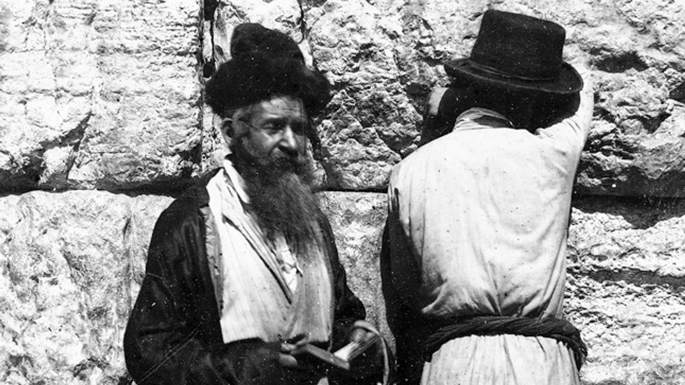  az európai zsidók eredete, zsidók imádkoznak jeruzsálemben 1870 körül 