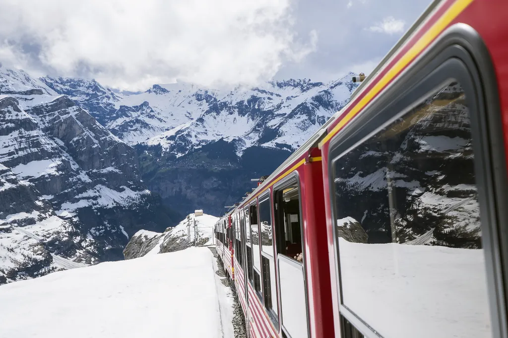 Jungfraujoch, vasútállomás, Svájc 