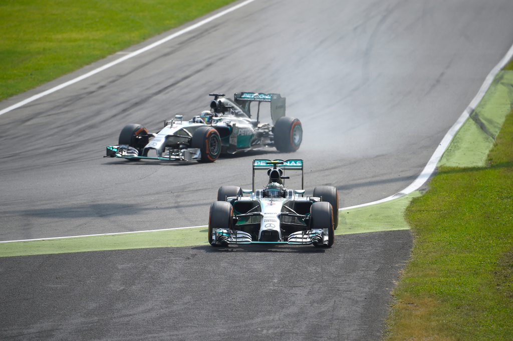 Forma-1, Lewis Hamilton, Nico Rosberg, Mercedes, Olasz Nagydíj 2014 
