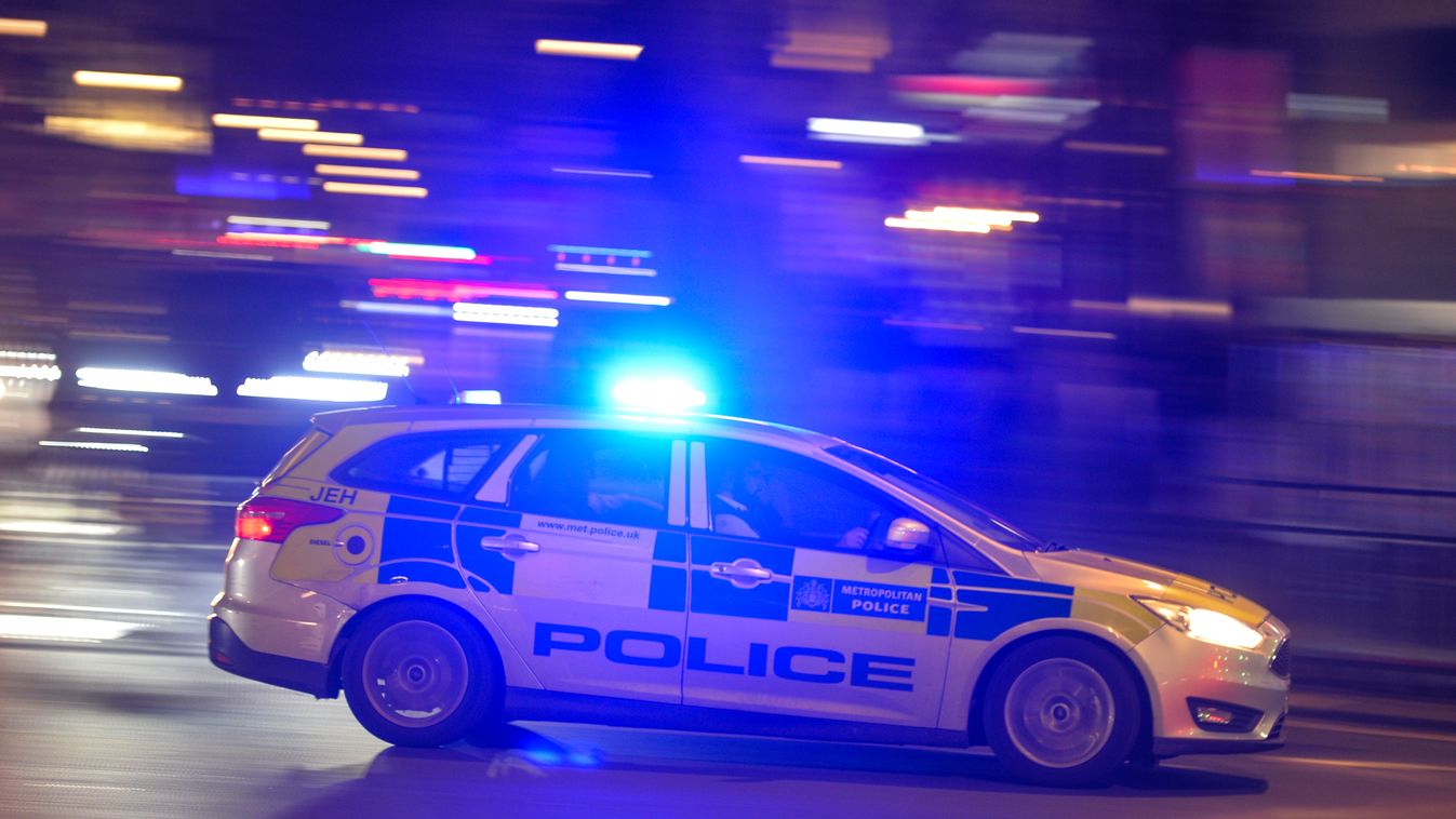 Brit rendőrautó, rendőrautó, Egyesült Királyság, illusztráció 
