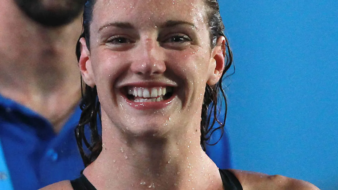 Hosszú Katinka a női 200 méteres pillangóúszás döntője után a barcelonai vizes világbajnokságon 2013. augusztus 1-jén