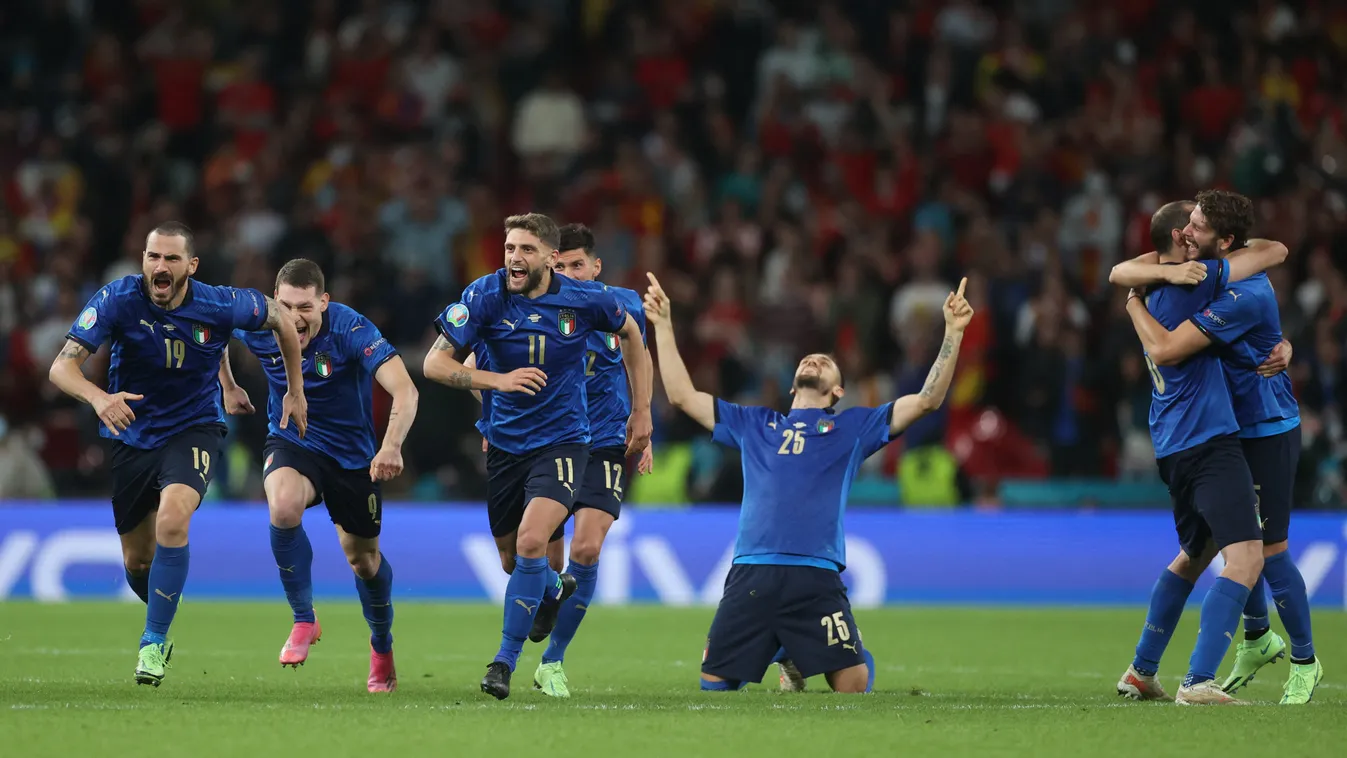 Olaszország - Spanyolország, Foci EB, labdarúgó Európa-bajnokság, Euro 2020, labdarúgás, elődöntő, Wembley Stadion, London, 2021.07.06. 