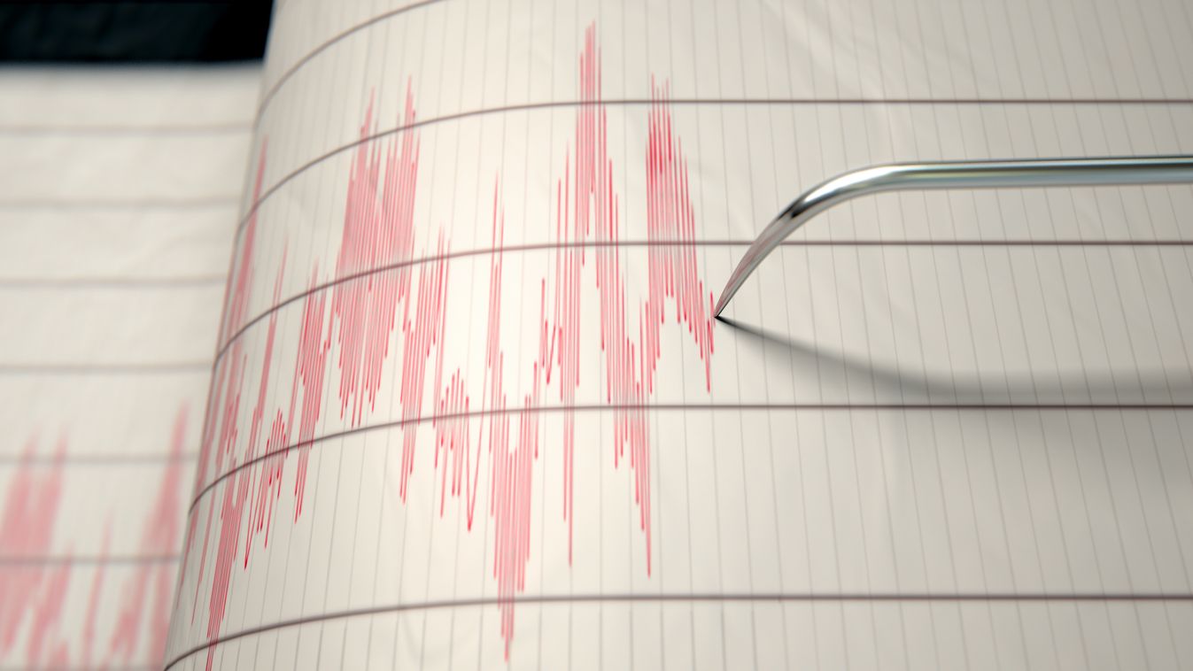szeizmográf földrengés illusztráció 