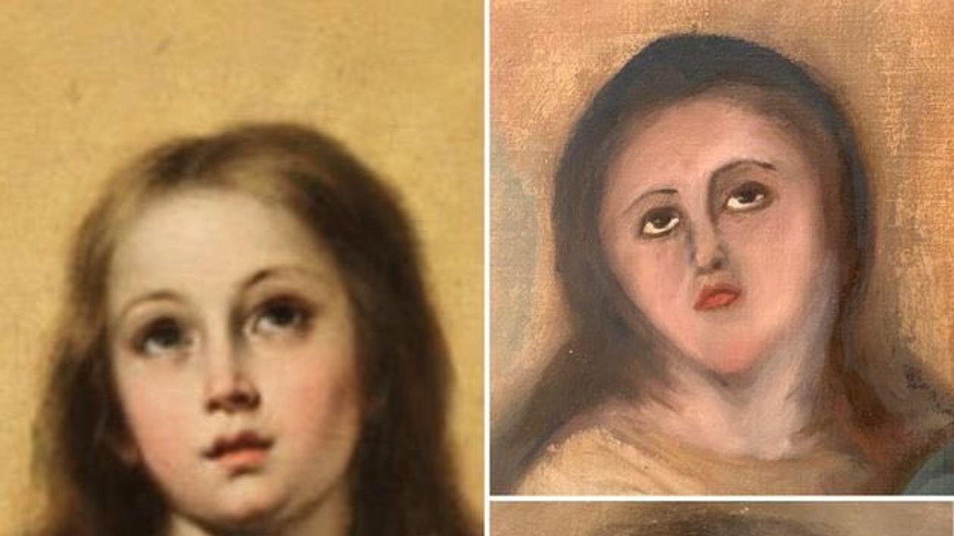 Bartolomé Esteban Murillo barokk mester, Virgen Inmaculada, Szűz Mária-portré, festmény, Madonna-festmény, restaurálás, felújítás 