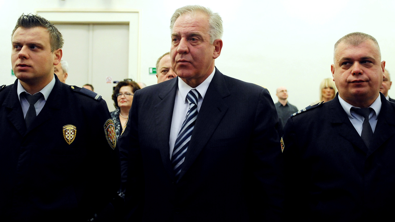 Ivo Sanader volt horvát miniszterelnök az ítélethirdetésen 