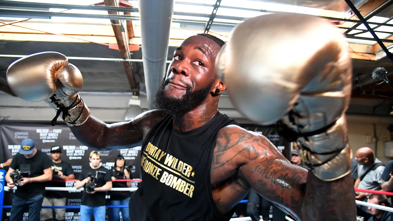 Deontay Wilder Media Workout GettyImageRank2 SPORT HORIZONTAL Boxing - Sport Working USA California Santa Monica Color Image Photography The Media Deontay Wilder PersonalityInQueue Churchill Boxing Club 
