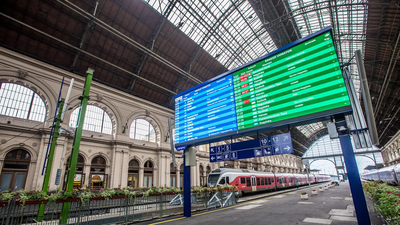 Keleti pályaudvar, kijelző, led fal, utastájékoztató tábla 