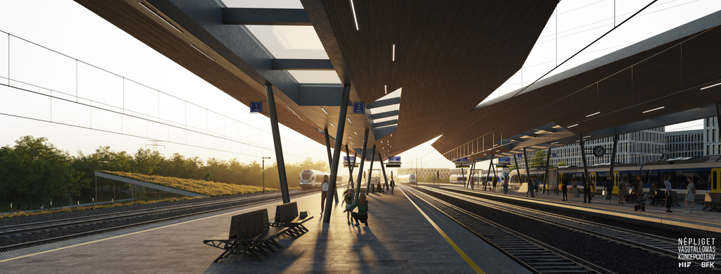 Így fog kinézni a Déli Körvasút Népliget megállója – látványtervek térképek
Népliget vasútállomás koncepcióterv 