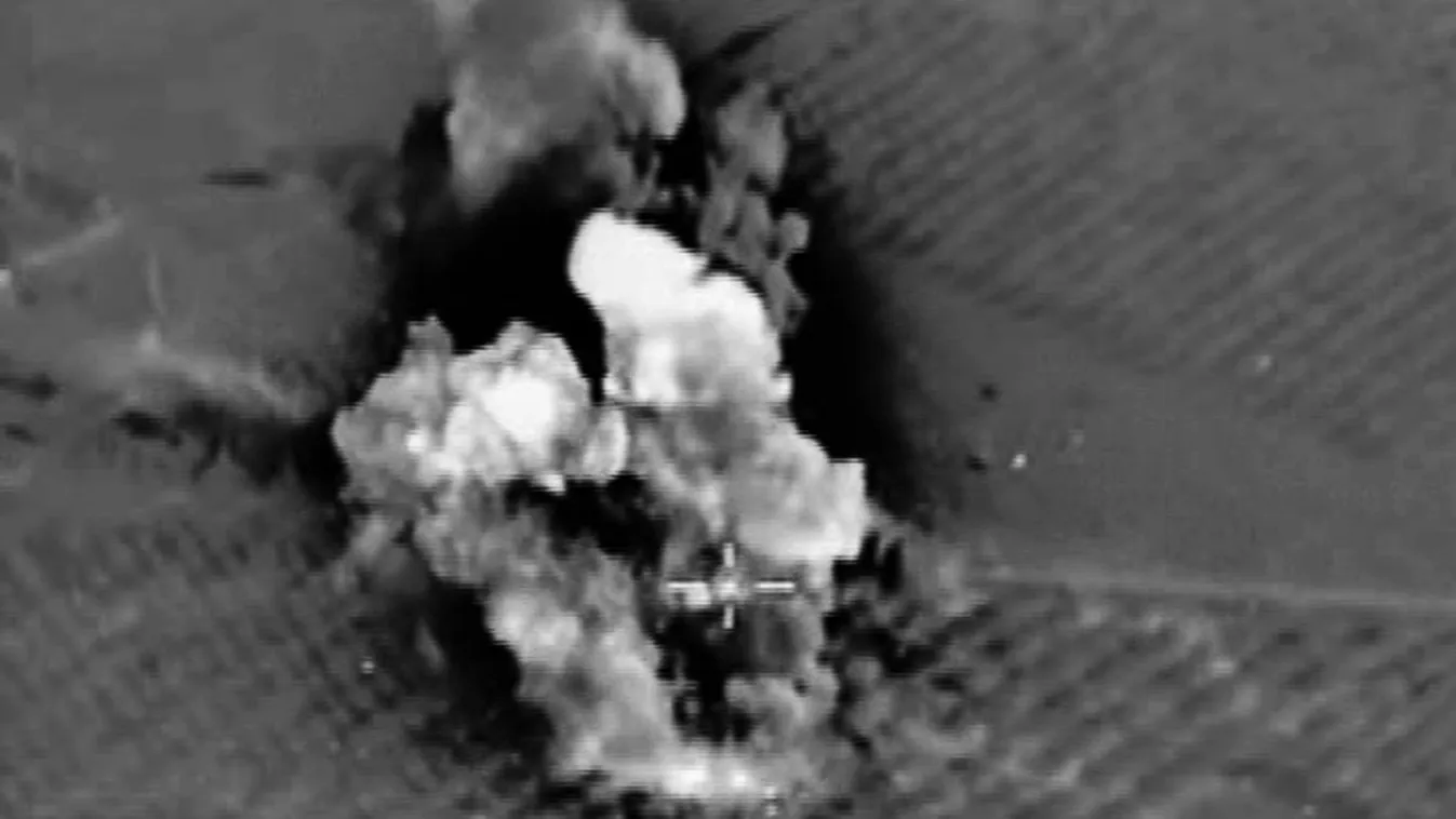 Russian Air Force strikes Islamic State oisitions in Syria landscape SQUARE FORMAT 