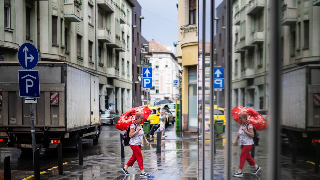 eső, esőzés, esős, idő, időjárás, Budapest, 2023.07.13., lehűlés, hűsítő, hűsít 