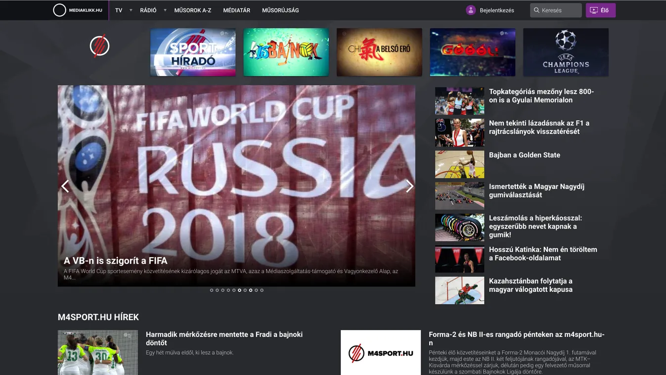 foci-vb, labdarúgó-világbajnokság, médiaklikk, m4sport, tévé online 