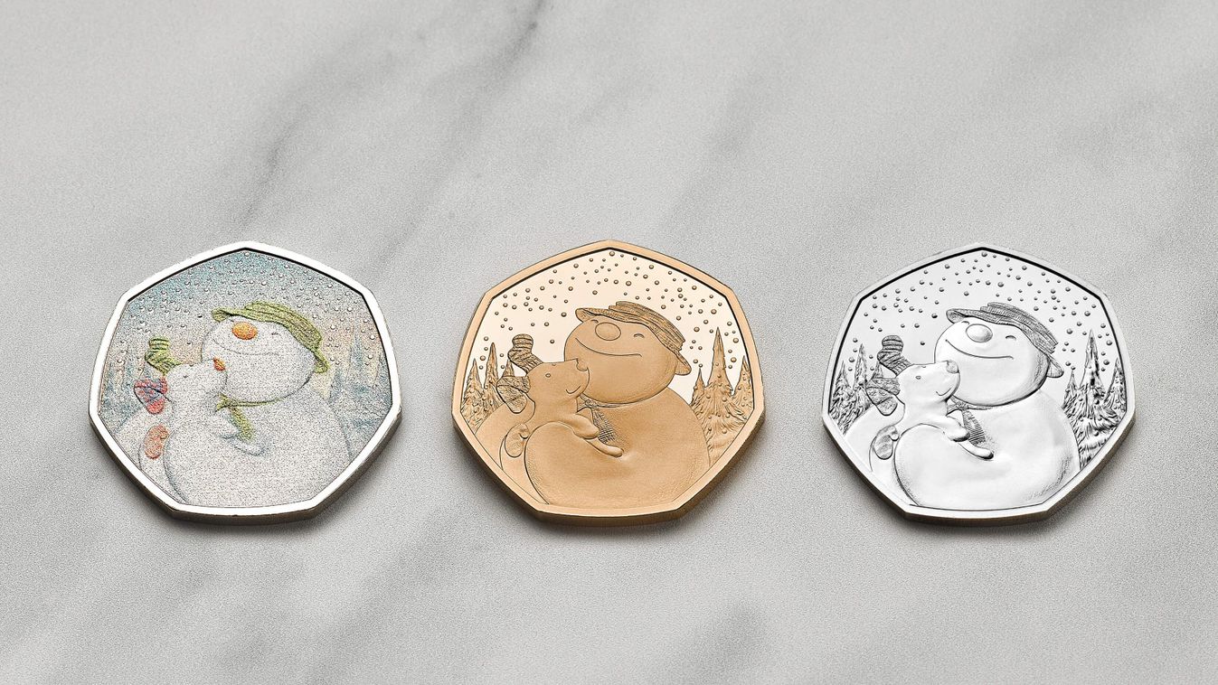 The Royal Mint, snowman, pénzérme, érme, pénz, hóember, brit 
